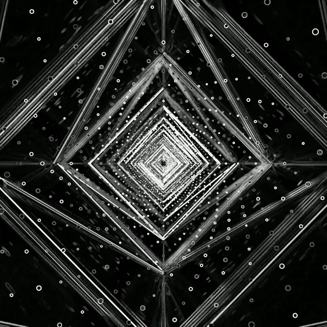 Neon Tunnel Spiraling Diamond Vortex VJ Loop 1:1 Square 60fps Screensaver