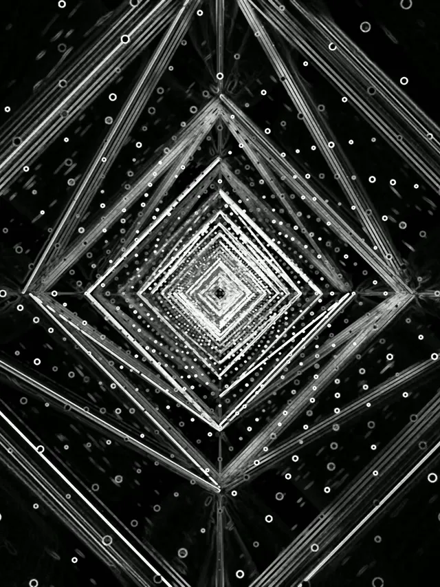Neon Tunnel Diamond Vortex VJ Loop 3:4 iPad Portrait 60fps Screensaver