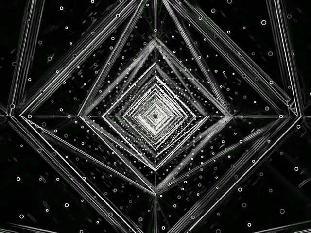 Neon Tunnel Spiraling Diamond Vortex VJ Loop 4:3 Classic 60fps Screensaver