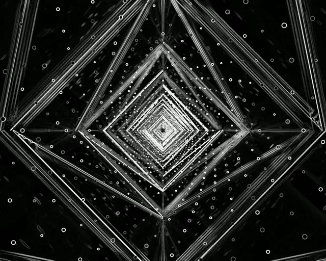 Neon Tunnel Spiraling Diamond Vortex VJ Loop 5:4 Industrial 60fps Screensaver
