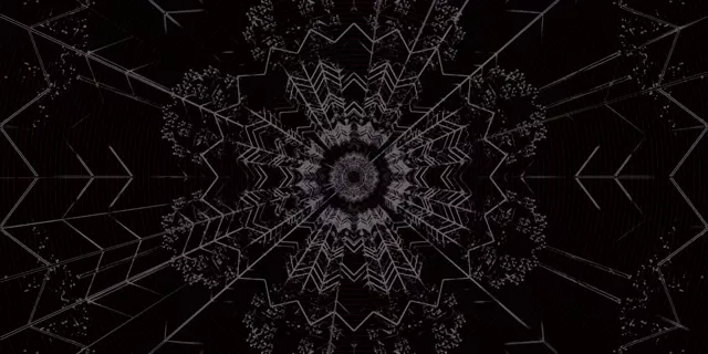 Donker Fraktaal Kaleidoskoop Neon Tonnel 2:1 Univisium 60fps Skermbespaarder VJLoops