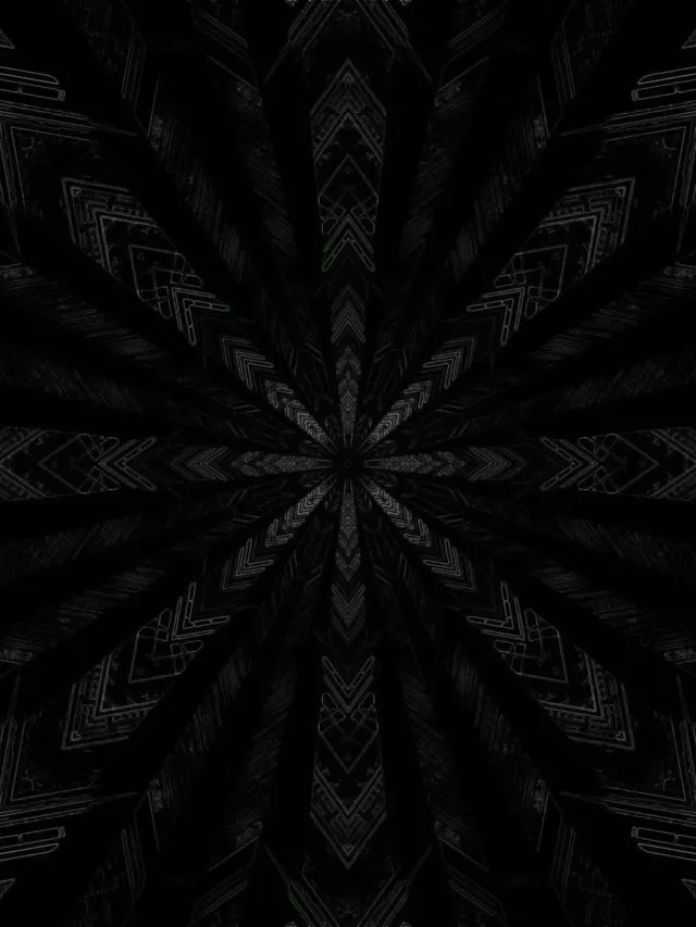 Fractal Întuneric Caleidoscop Tunel Neon VJLoops 3:4 iPad Portrait 60fps Screensaver