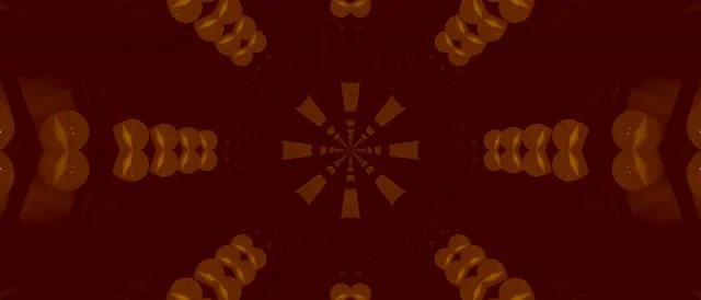 Vj loop Neon Tunnel Kaleidoscope Amber Burst 21:9 Ultrawide 60fps Screensaver