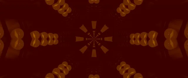 Neon Tunnel Golden Kaleidoscope Fractal VJ Loop 2.39:1 Cinemascope 60fps Screensaver