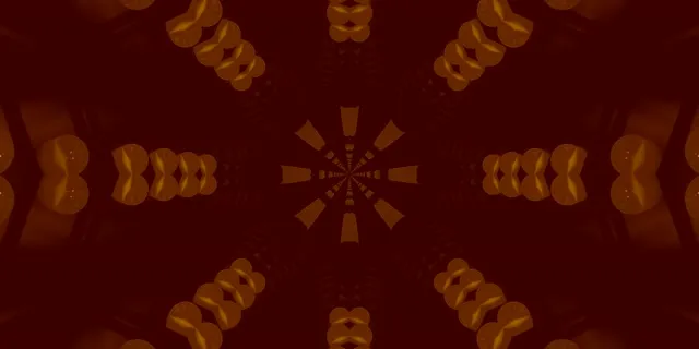 Neon Tunnel Amber Kaleidoscope Burst Vj Loop 2:1 Univisium 60fps Screensaver