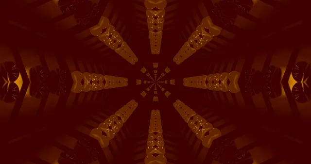 Σκούρα Χρυσή Neon Σήραγγα Φράκταλ 4K UHD 60fps προφύλαξη οθόνης VJ loop