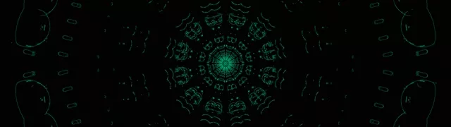 Dark Green Kaleidoscope Abstract Pattern VJ Loop Motion Background
