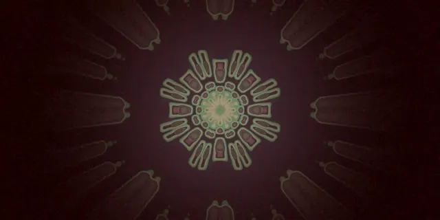 Neon Tunnel Radiales Spitzen Mandala 2:1 Univisium 60fps Bildschirmschoner VJ Loop