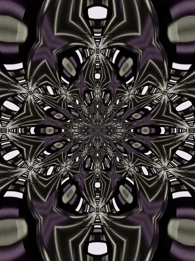 VJLoops Terowong Neon Kaleidoskop Mandala Gelap 3:4 iPad Potret 60fps Screensaver