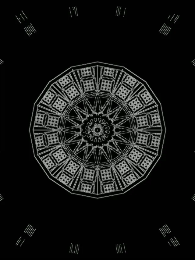 Terowong Neon Fraktal Bintang Mandala VJ Loop 3:4 iPad Portrait 60fps Screensaver