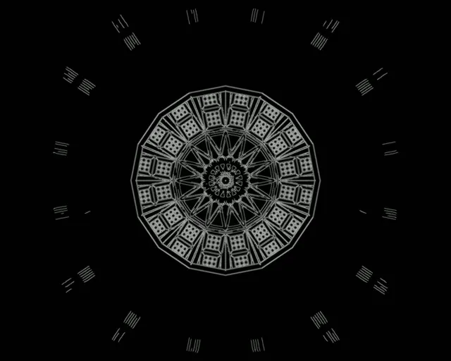 Túnel de Neó 5:4 Industrial Mandala d'Estrella VJ Loop 60fps Protector de Pantalla