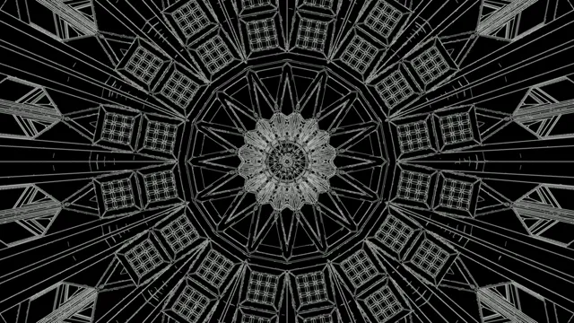 Mørk Mandala Neon Tunnel 4K UHD 60fps Skjermsparer VJ Loop