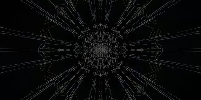 Terowongan Neon Gelap Mandala Screensaver 2:1 Univisium 60fps VJ Loop