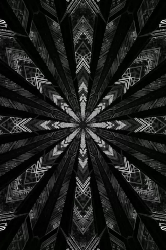 Dark Neon Tunnel Mandala Screensaver 2:3 Photo Portrait 60fps Vj Loop
