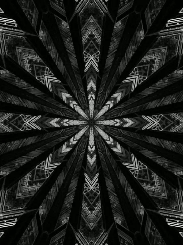 Tumšs Neona Tuneļa Mandalas Ekrānsaudzētājs 3:4 iPad Portrait 60fps VJ Loop