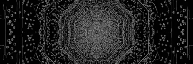 Terowongan Neon Oktagon Gelap Screensaver 3:1 Triple Wide 60fps VJ Loop