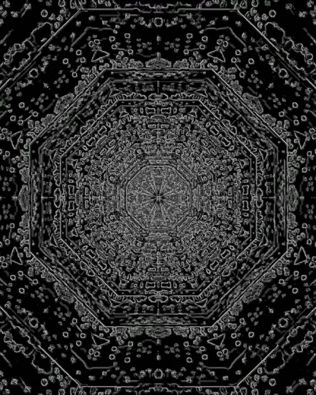 Tunel Neon Octagon Întunecat Screensaver 60fps 4:5 Instagram VJ Loop