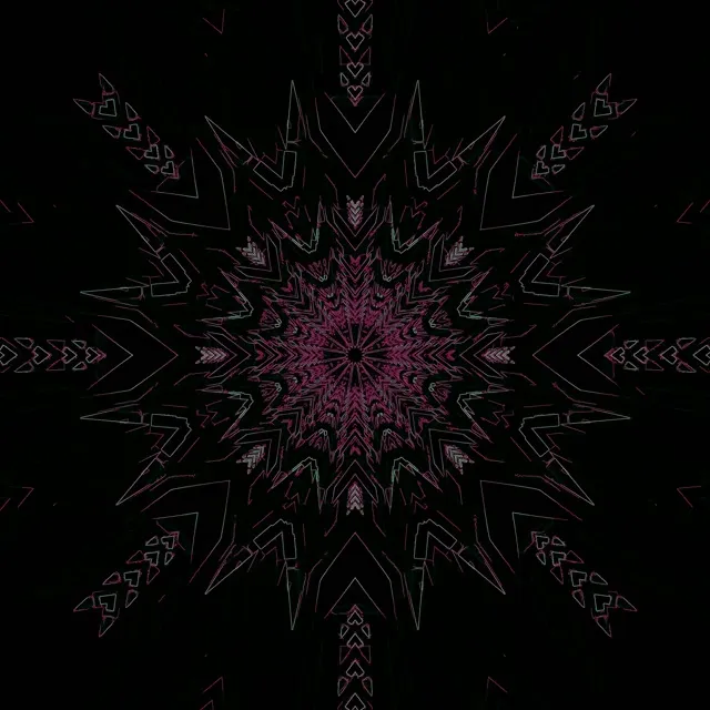 Neon Tunnel Dark Magenta Kaleidoscope Star VJ Loop 1:1 Square 60fps Screensaver