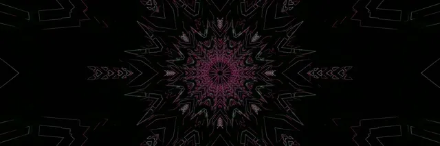 Neon Tunnel Magenta Kaleidoscope Star VJ Loop 3:1 Triple Wide 60fps Screensaver