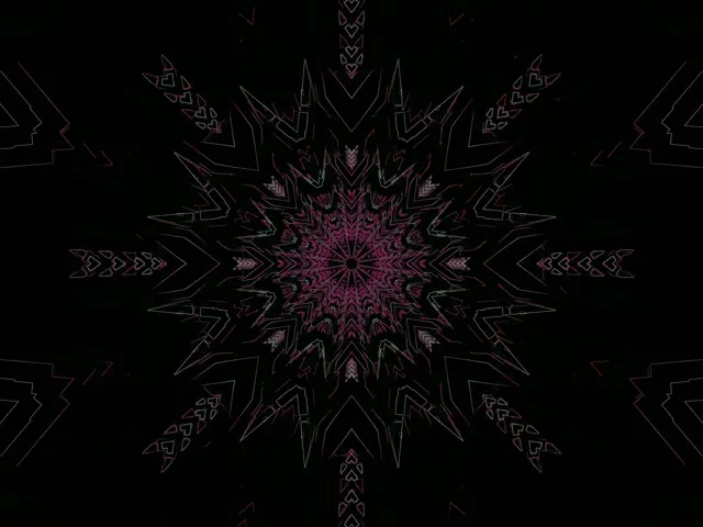 Neon Tunnel Dark Magenta Kaleidoscope Star VJ Loop 4:3 Classic 60fps Screensaver