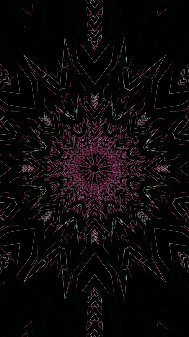 Neon Tunnel Fractal Mandala Burst Pink VJ Loop 9:16 Reels 60fps Screensaver