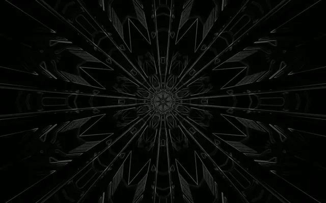 Neon Tunnel Mørk Radial Pigeksplosion VJ Loop 60fps 16:10 MacBook Pauseskærm