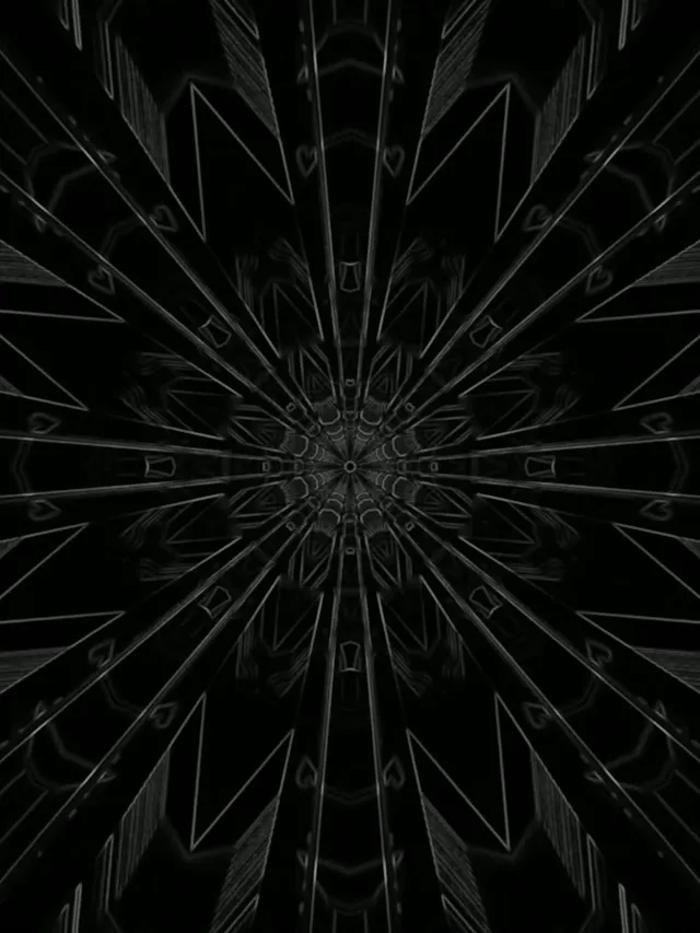 Neon Tonnel Donker Radiale Ontploffing Skermbewaarder 3:4 iPad Portret 60fps Vj Loop