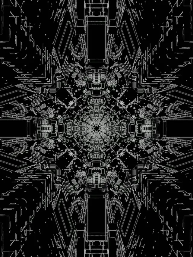 Neonový Tunel Kaleidoskop Obvod VJ Loop 3:4 iPad Portrait 60fps Spořič Obrazovky