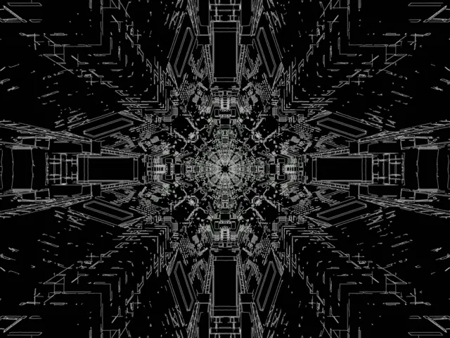 Neon Tunnel Kaleidoskop Blueprint VJLoop 4:3 Classic 60fps Bildschirmschoner