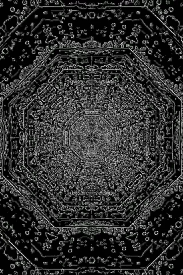 暗色八角霓虹隧道屏保 60fps 2:3 照片竖屏 VJLoops