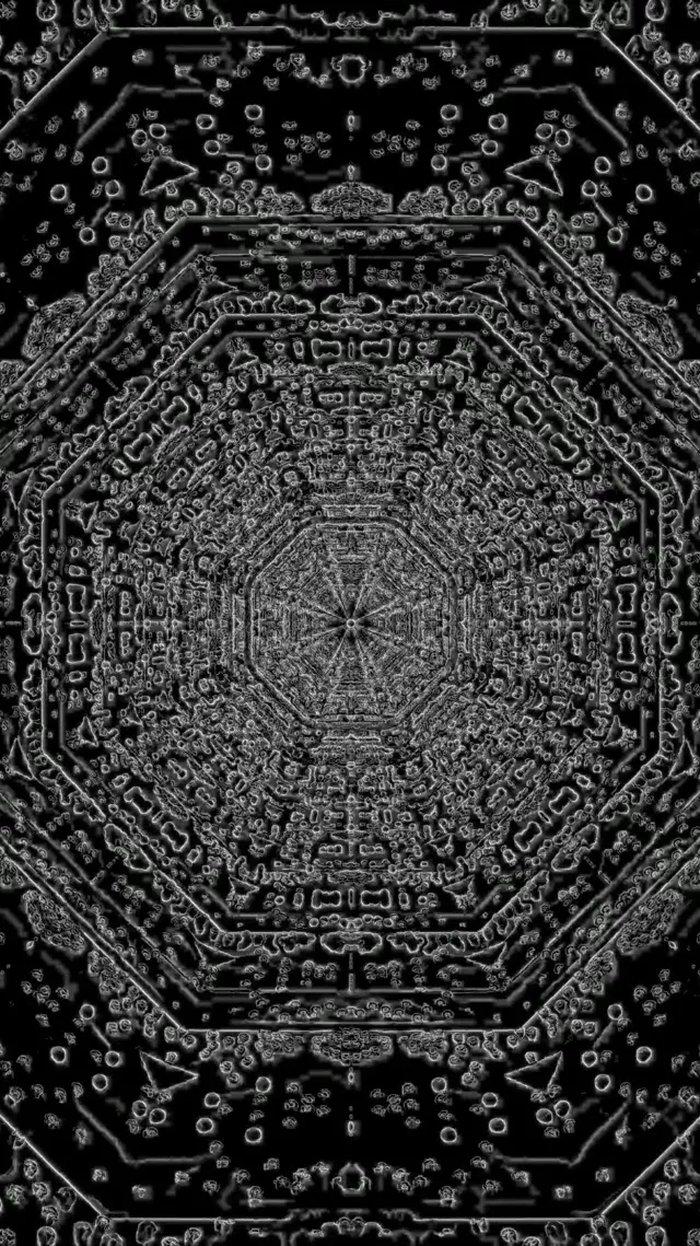 Dunkles Octagon Neon Tunnel Bildschirmschoner 60fps 9:16 Reels VJ Loop PC