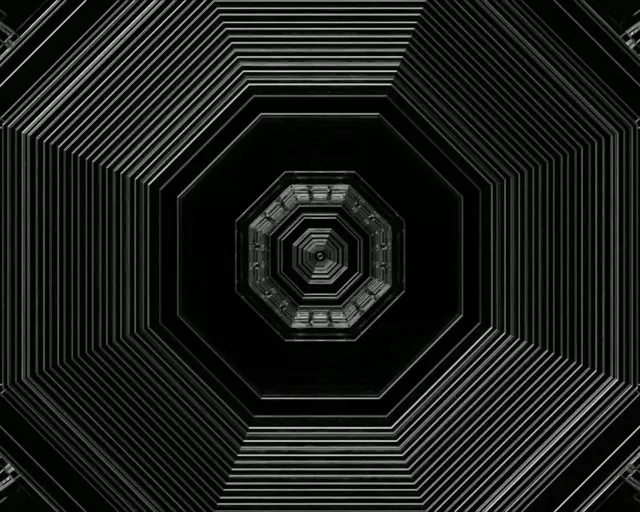 Tamni Oktagon Neon Tunel Vj Loop 5:4 industrijski 60fps Screensaver