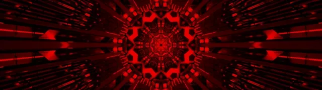 Túnel Neón Estrela Caleidoscopio Vermello 32:9 Super Ultraancho 60fps Protector de Pantalla VjLoops