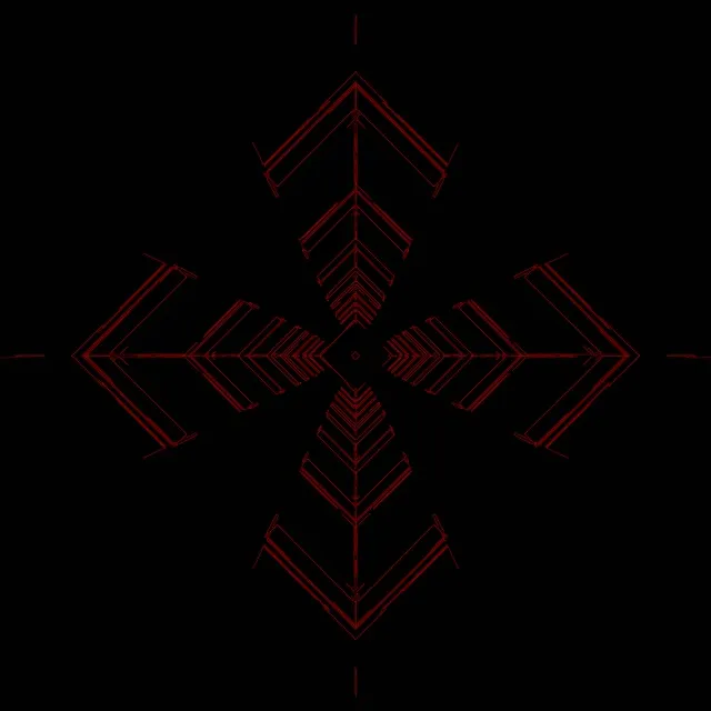 VJ Loop Túnel Neó Vermell Creu Fletxa Geomètrica 1:1 Quadrat 60fps Estalvi de pantalla