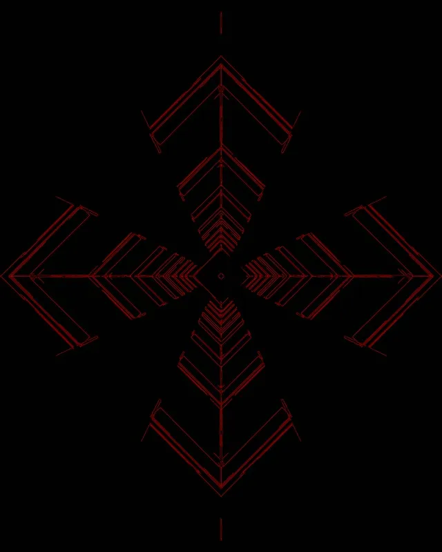 Tunel Neon Roșu Săgeată Cruce VJ Loop 4:5 Instagram 60fps Screensaver