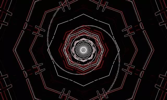 Neon Tünel Kırmızı Sekizgen Girdap VJ Loop 5:3 Geniş 60fps Ekran Koruyucu