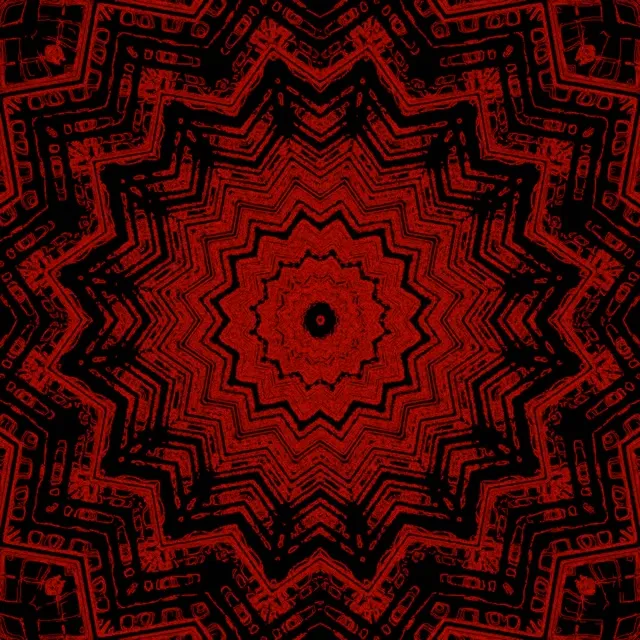 Red Neon Tunnel Star Mandala Vj Loop 1:1 Square 60fps Screensaver