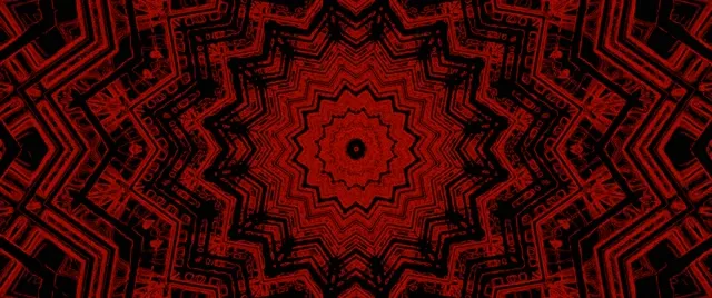 Red Fractal Kaleidoscope Neon Tunnel Vj Loop 2.39:1 Cinemascope 60fps Screensaver
