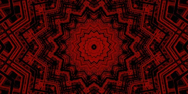 Red Star Kaleidoscope Neon Tunnel Vj Loop 2:1 Univisium 60fps Screensaver