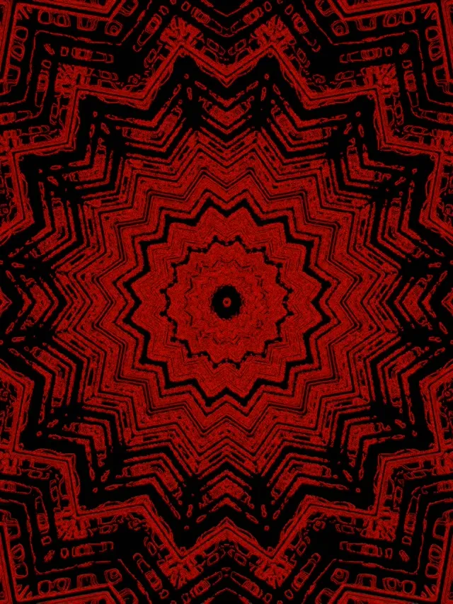 Kırmızı Zigzag Yıldız Neon Tünel VJ Loop 3:4 iPad Portrait 60fps Ekran Koruyucu