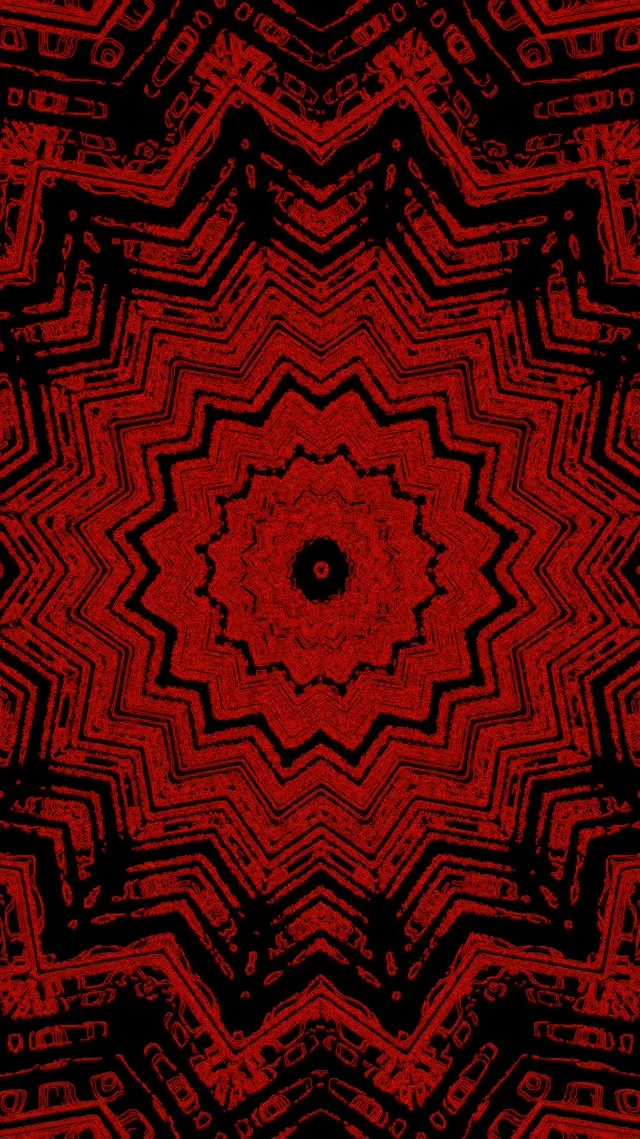 Neon Tunnel Red Star Kaleidoscope Vj Loop 9:16 Reels 60fps Screensaver