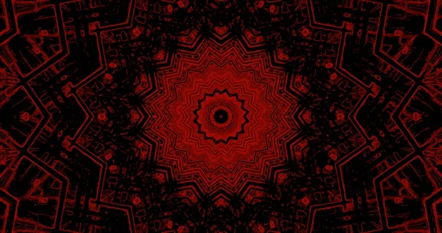 تونل نئون ماندالای قرمز تیره 4K UHD 60fps محافظ صفحه لپ تاپ