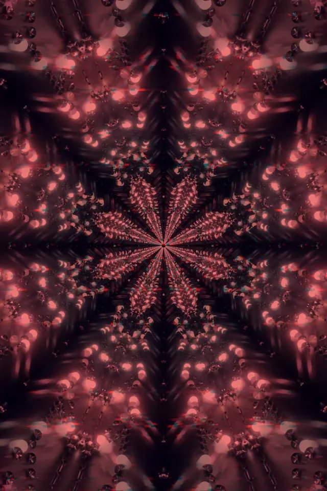 Neono Tunelis Fraktalinis Kaleidoskopas Žydėjimas VJ Loop 2:3 Photo Portrait 60fps Ekrano užsklanda