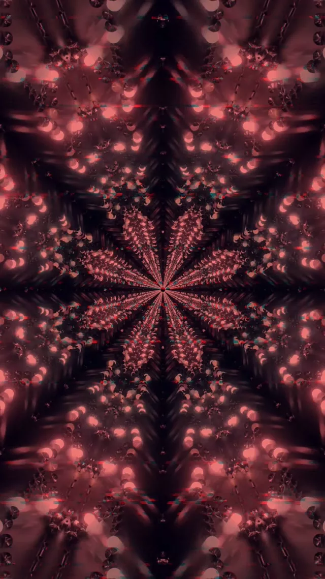 Neon Tunnel Fractal Kaleidoscope Burst VJ Loop 9:16 Reels 60fps Screensaver
