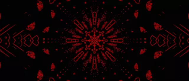 Red Fractal Kaleidoscope Neon Tunnel Vj Loop 21:9 Ultrawide 60fps Screensaver