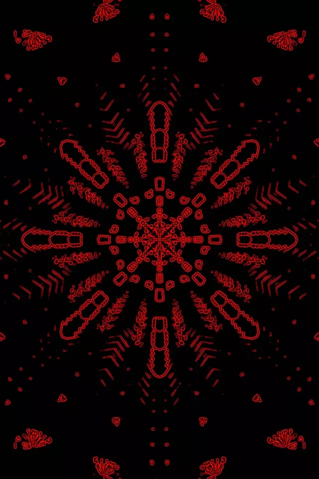 Червоний фрактальний калейдоскоп неоновий тунель 2:3 Photo Portrait 60fps заставка Vj Loop