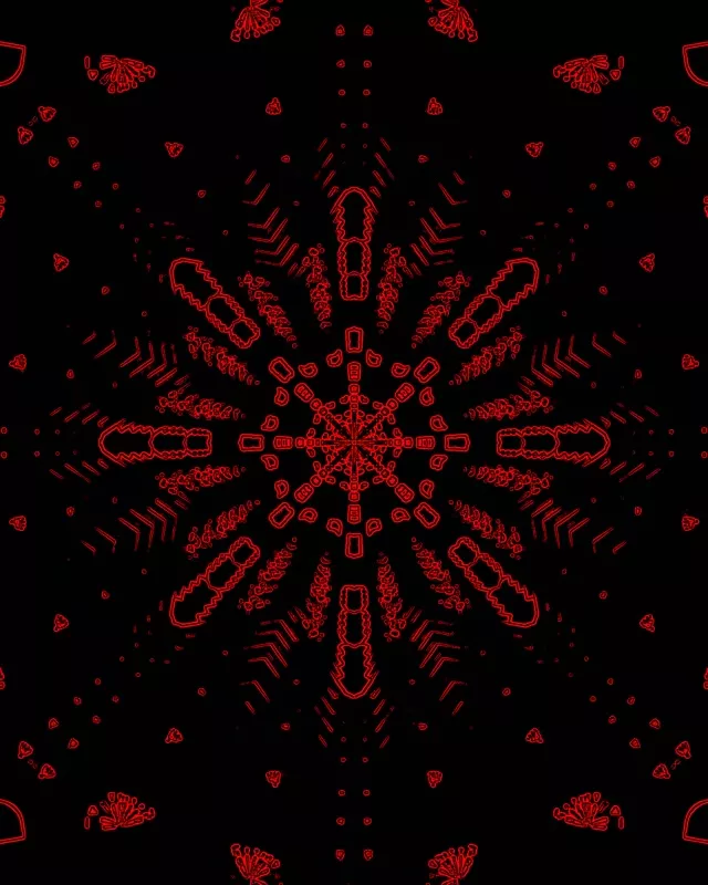 Fractal Roșu Calidoscop Tunel Neon VJ Loop 4:5 Instagram 60fps Screensaver