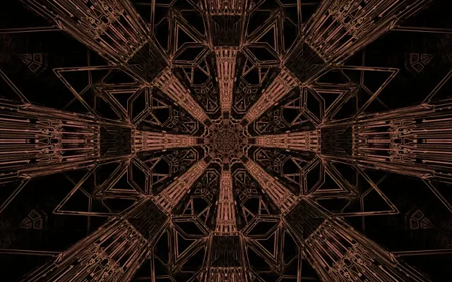 Neon Tunnel Fractal Kaleidoscope Burst VJ Loop 16:10 MacBook 60fps Screensaver