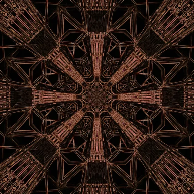 Neon Tunnel Fractal Kaleidoscope Burst VJ Loop 1:1 Square 60fps Screensaver