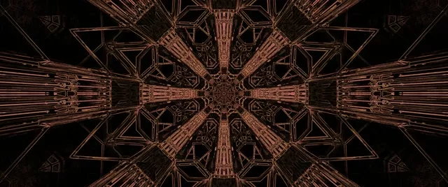 Neon Tunnel Fractal Cross Burst VJ Loop 2.39:1 Cinemascope 60fps Screensaver